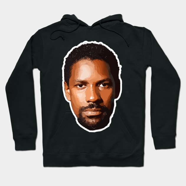 Young Denzel Washington Vector Art Hoodie by Playful Creatives